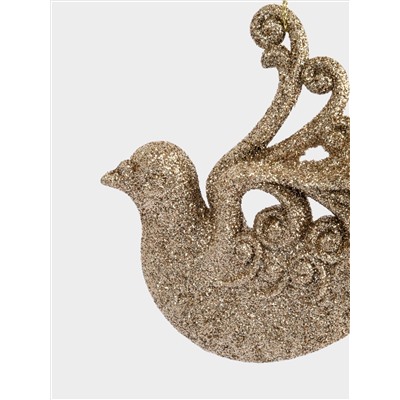 Игрушка елочная, 11х9 см, пластик, шампань, Голубка, New year