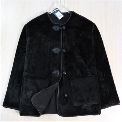 Высококачественная роскошная черная искусственная шуба