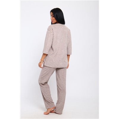 Костюм 375711 домашний махровый в полоску