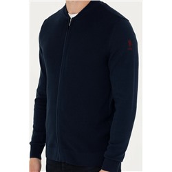 Erkek Lacivert Basic Triko Hırka