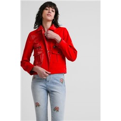 Chaqueta PU bolsillos