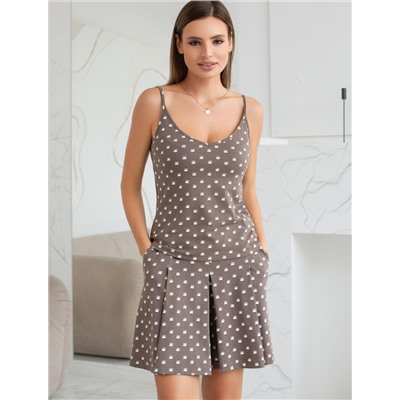 Юбка-шорты в складку с карманами из 100% хлопка с принтом