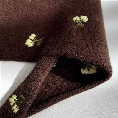 Женский вязаный комплект шапка, перчатки и шарф с вышивкой Zar*a