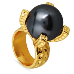 Кольцо (Майорка 18 мм темно-серая; покрытие золото), Есть комплект