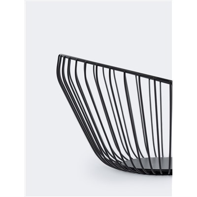 Корзина для фруктов, 25 см, металл, черная, Прутья, Spin