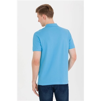 Erkek Turkuaz Basic Polo Yaka Tişört