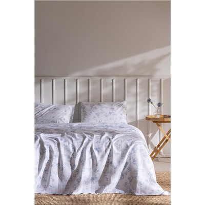 Tiny King Size Pamuklu Ecocell Baskılı Pike Takımı - Mavi