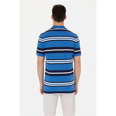 Erkek Saks Polo Yaka Tişört