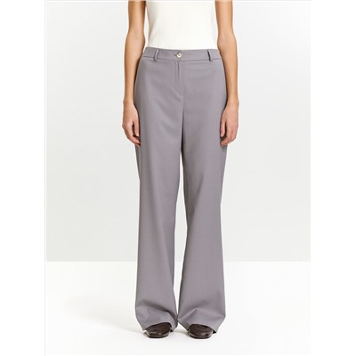 Брюки прямого кроя с защипами из костюмной шерсти, D189/peter