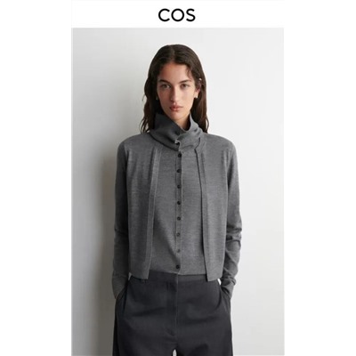 Женская имитация двухсекционного кардигана с воротником на пуговицах  КО*С