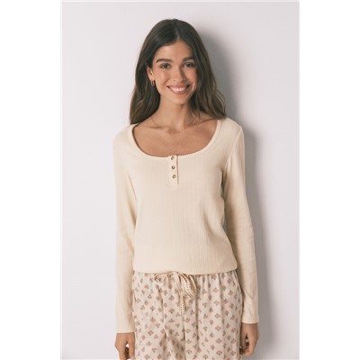 Pijama largo algodón estampado flores amarillo