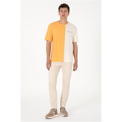 Erkek Bej Slim Fit Jean Pantolon