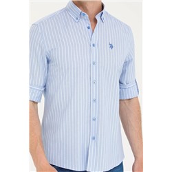 Erkek Mavi Uzun Kollu Gömlek