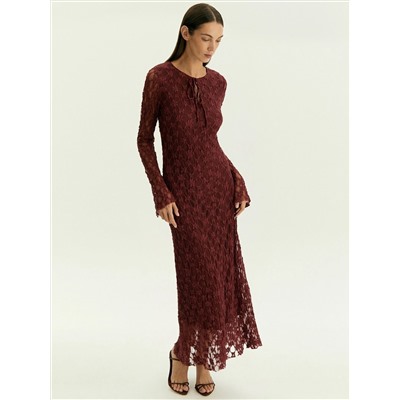 Кружевное платье макси, PL1764/lampone