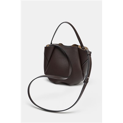 MINI BUCKET BAG WITH TOPSTITCHING