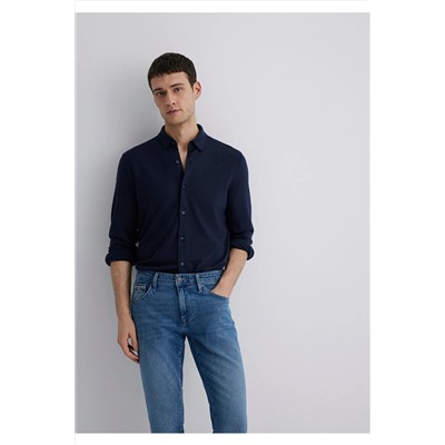 Mavi Lacivert Liyosel Gömlek Slim Fit / Dar Kesim 0211582-70488
