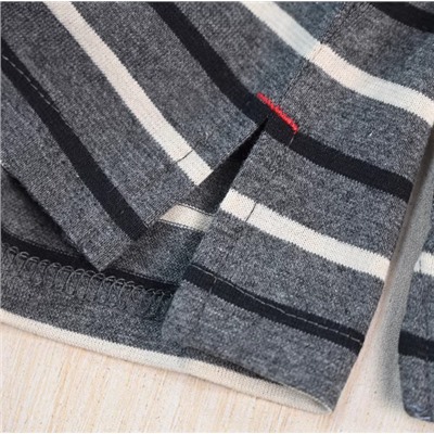 Женская хлопковая полосатая футболка с круглым вырезом