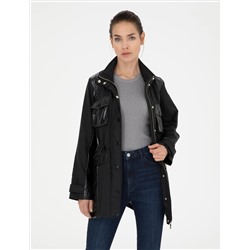 Siyah Slim Fit Mevsimlik Mont