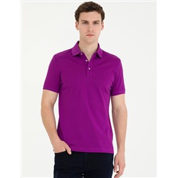 Mor Slim Fit Basic Tişört