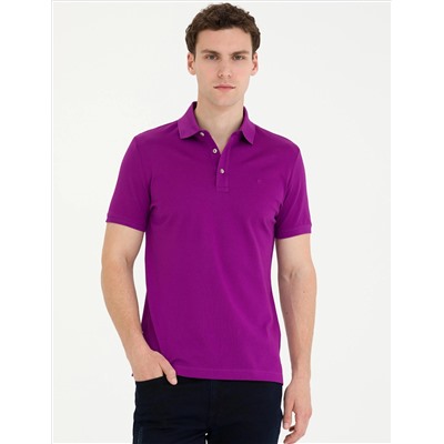 Mor Slim Fit Basic Tişört