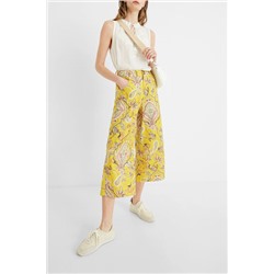 Pantalón culotte cropped paisley