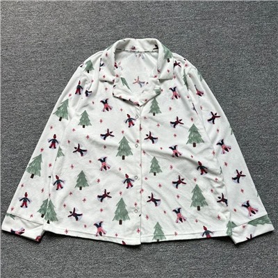 Женская флисовая пижама с новогодним принтом, экспорт в Великобританию