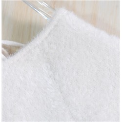 Модный тонкий короткий свитер с короткими рукавами из мягкого воскового плюша с дырявой спиной  ЗАР*А