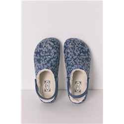 Zapatillas casa zueco forrado flores