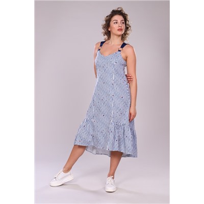 Сарафан женский в полоску на бретелях 11