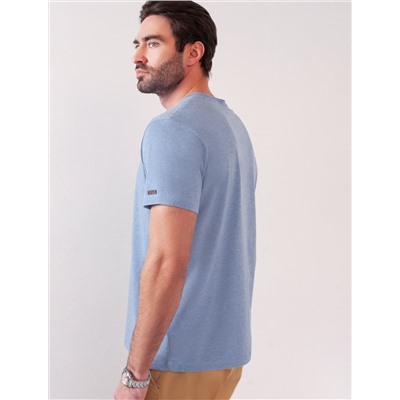 Футболка полуприлегающего кроя с принтом из премиального хлопка