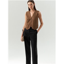 Брюки зауженного кроя из костюмной шерсти, D001/aspect