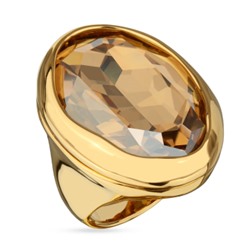 Кольцо Грация (кристаллы SW 30х22 шампань; покрытие золото), Есть комплект
