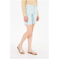 Kadın Su Yeşili Dokuma Şort
