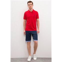 Erkek Kırmızı Basic Polo Yaka Tişört