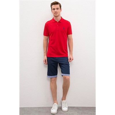Erkek Kırmızı Basic Polo Yaka Tişört