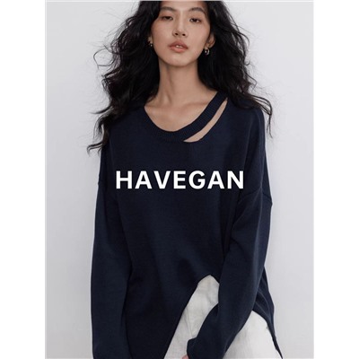 Вязаный женский джемпер с интересным вырезом  (4 цвета)