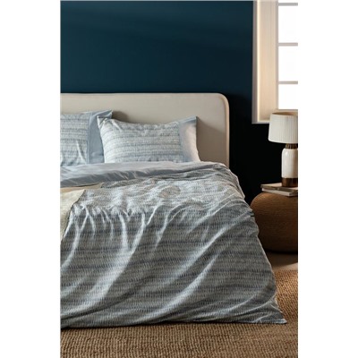 Pansy %100 Pamuk King Size Madame Coco Crep Baskılı Nevresim Takımı - Turkuaz