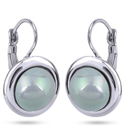 Серьги (Майорка 12мм голубая; покрытие родий), Есть комплект