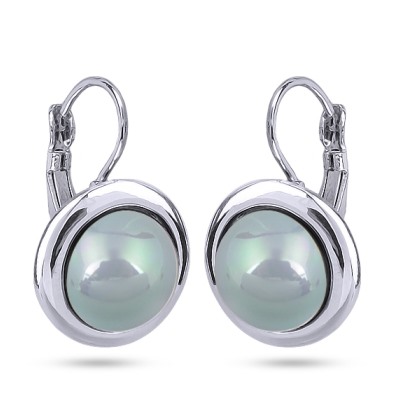 Серьги (Майорка 12мм голубая; покрытие родий), Есть комплект