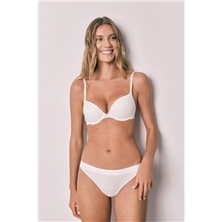 Sujetador push up algodón canalé blanco GORGEOUS