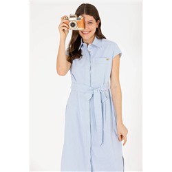 Kadın Mavi Dokuma Elbise