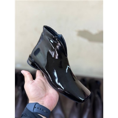 Ботинки черный лак байка