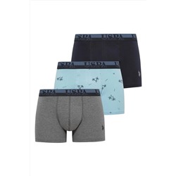 U.S. Polo Assn. U.S. Polo Assn.  Erkek Mavi-Lacivert-Antrasit Melanj 3 lü Boxer