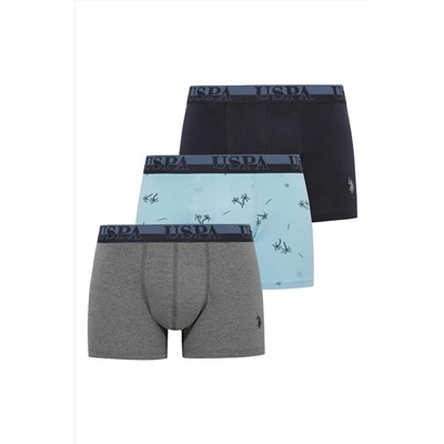 U.S. Polo Assn. U.S. Polo Assn.  Erkek Mavi-Lacivert-Antrasit Melanj 3 lü Boxer