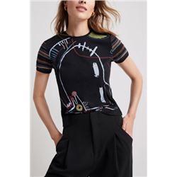 Camiseta manga tricot