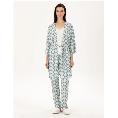 Krem 3'lü Pijama Takımı
