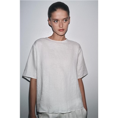 ZW COLLECTION LINEN TOP WITH TIES