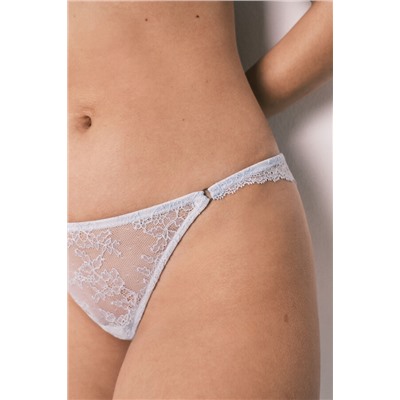 Braga brasileña encaje azul