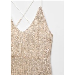 Vestido lentejuelas espalda cruzada