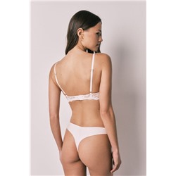 Tanga modal y encaje rosa